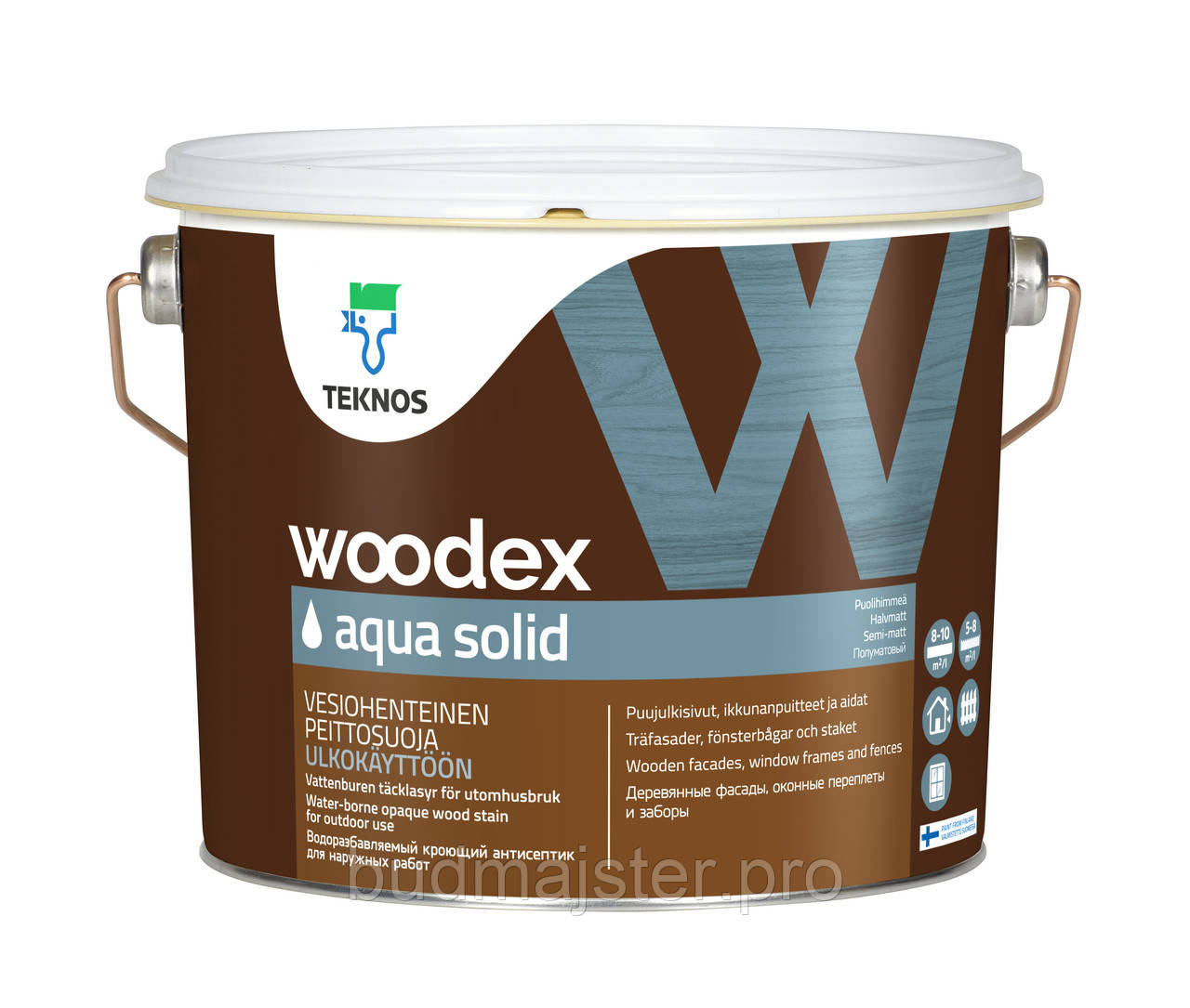 Засіб Teknos WOODEX AQUA SOLID, 9 л. Б1