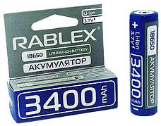 Літій-іонний акумулятор із захистом Rablex 3400 mAh 18650 (Li-ion) 3,7 V Original