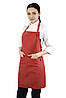 Фартух Lux Form Габардин з нагрудником для повара офіціанта кондитера червоний, фото 2