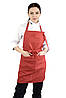 Фартух Lux Form Габардин з нагрудником для повара офіціанта кондитера червоний, фото 4