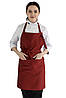 Фартух Lux Form Габардин з нагрудником для повара офіціанта кондитера бордовий, фото 5