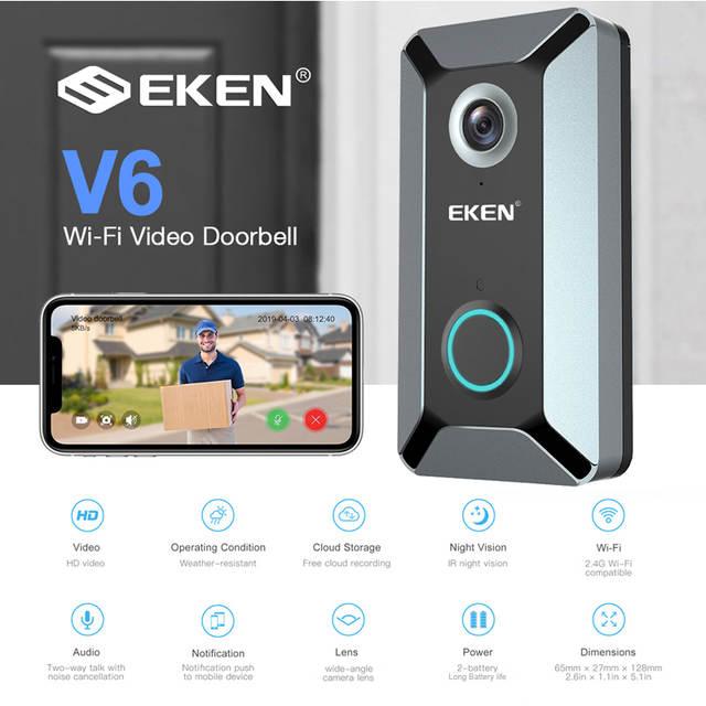 Беспроводной видео звонок-глазок Eken V6 Лучшая цена! - фото 7 - id-p1958563592