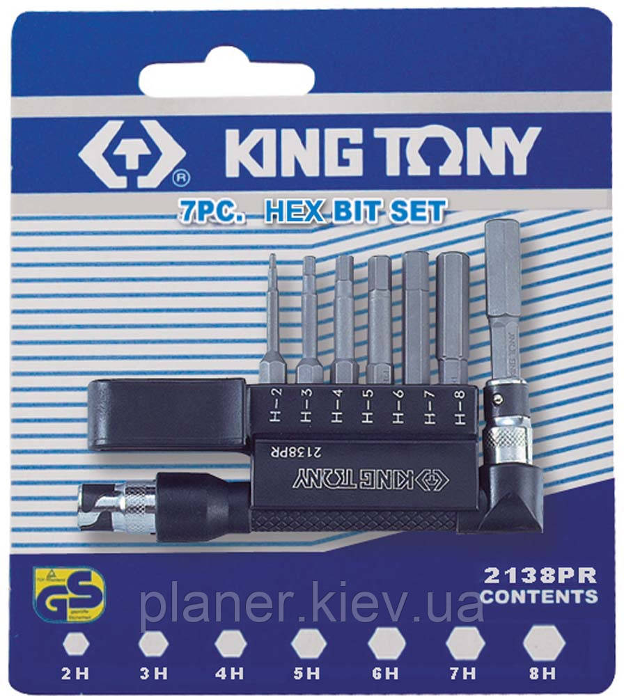 Набір біт із воротком 7 рецептів KING TONY 2138PR