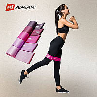 Набор спортивных резинок эспандеров для фитнеса HS-L650RLP 600x50mm с разным уровнем сопротивления / розовые