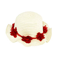 Шляпа Летняя Детская Веночек 48-50 Бело-красный (17520) MN, код: 1895953