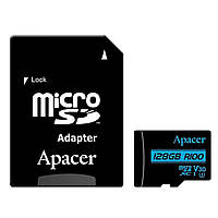 Карта пам'яті microSDXC (UHS-1 U3) Apacer 128Gb class 10 V30 R100MB/s (adapter SD)