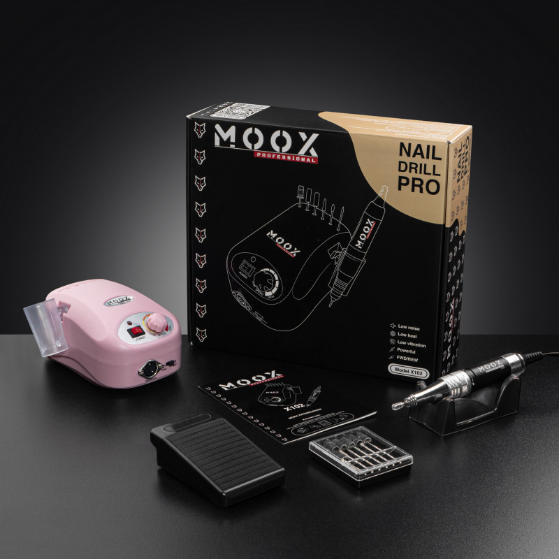 Фрезер Moox Professional X102 на 45 000 об/хв. та 65W. для манікюру та педикюру (Рожевий), фото 1
