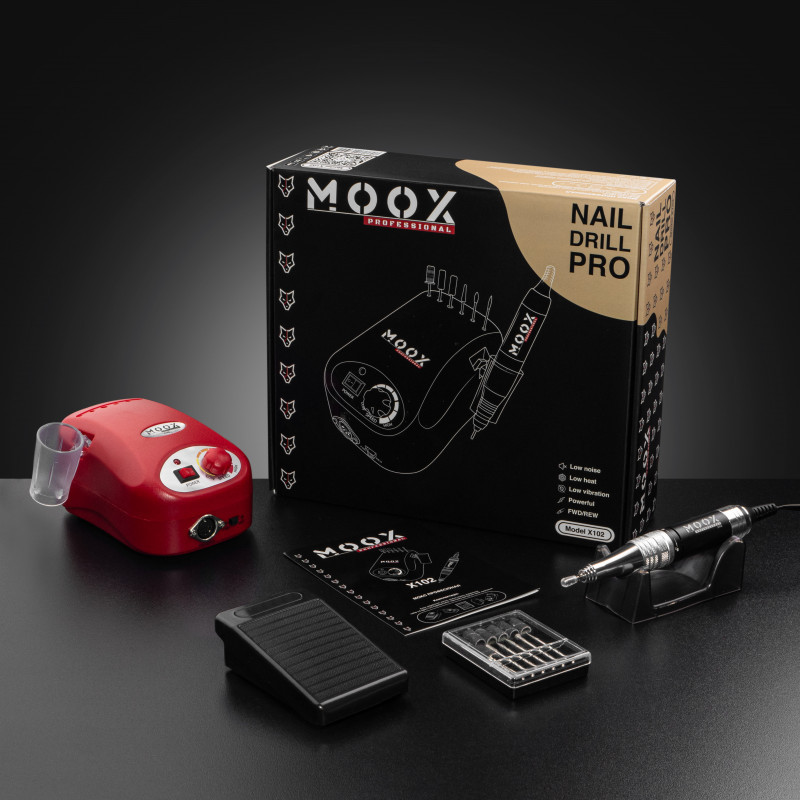 Фрезер Moox Professional X102 на 45 000 об/хв. та 65W. для манікюру та педикюру (Червоний), фото 1