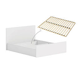 Двоспальне ліжко з каркасом 160х200 у спальню "Тоскана" Київський Стандарт (біле, сіре, ваніль)