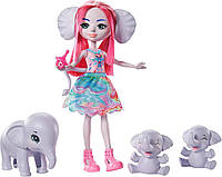 Кукла Энчантималс Слоненок Эсмеральда с 3 питомцами (Enchantimals Esmeralda Elephant Doll)