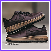 Кроссовки мужские и женские Nike Air Force 1 Luxe Brown Basalt / кеды Найк аир Форс 1 коричневые