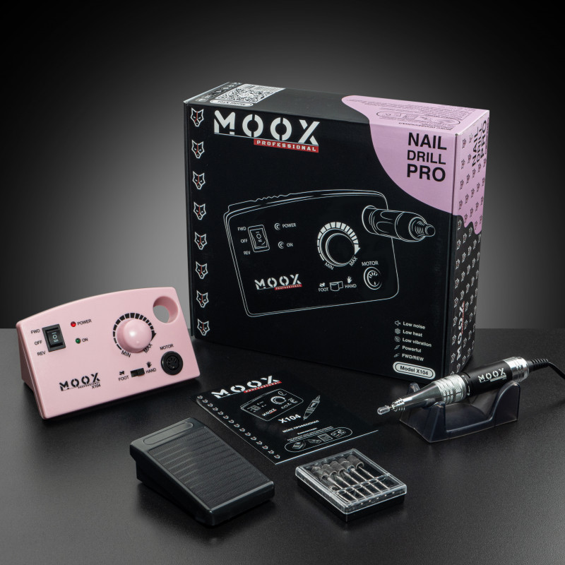 Фрезер Moox Professional X104 на 45 000 об/хв. та 65W. для манікюру та педикюру (Рожевий), фото 1