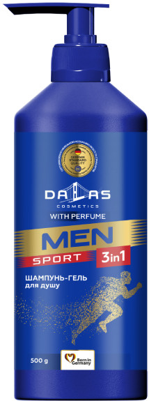 Чоловічий шампунь-гель для душу Dalas Sport 3в1, 500 мл