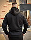 Зимова кофта чоловіча на флісі Герб України чорна (тринитка)., фото 2