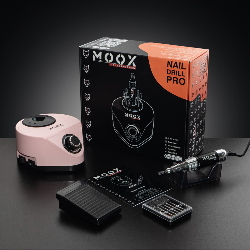 Фрезер Moox Professional X200 на 50 000 об/хв. та 70W. для манікюру та педикюру (Рожевий), фото 1