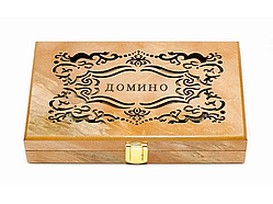 Популярна настільна гра доміно у подарунковому дерев'яному футлярі