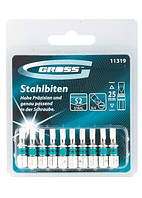 Набір біт SL4,0х25, сталь S2, 10шт GROSS (11319)