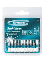 Набір біт SL5,0х25, сталь S2, 10шт GROSS (11320)