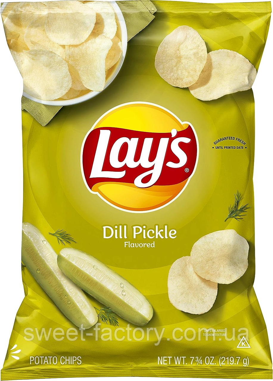 Чипси Lay's Dill Pickle Flavored Мариновані огірки з укропом 219g