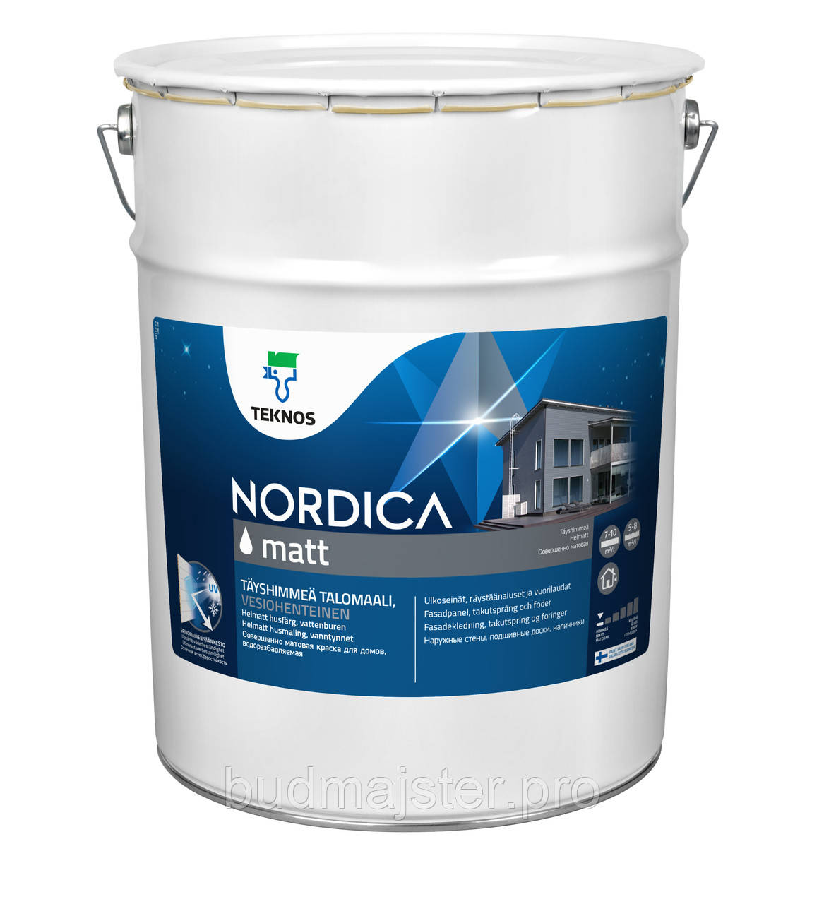 Фарба TEKNOS NORDICA MATT для дерев’яних поверхонь, 0,9 л. Б1