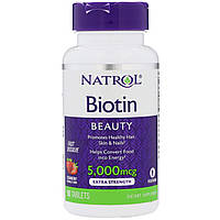 Биотин Natrol 5000 мкг 90 таблеток Клубника (24638) OB, код: 1535821