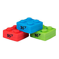 Ластик фігурний YES Blocks 3 кольори в упаковці