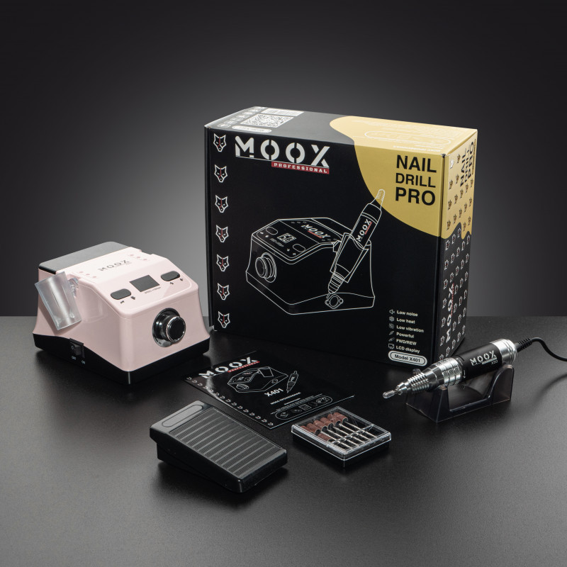 Фрезер Moox Professional X40 на 50 000 об/хв. та 70W. для манікюру та педикюру (Рожевий), фото 1