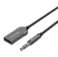 Bluetooth-ресивер Vention USB Car Bluetooth5.0 Audio Receiver With Coiled Cable 1.5M Gray Zinc Alloy Type