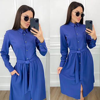 Жіноче плаття-сорочка з поясом