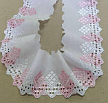 Мереживо прошва біле з рожевим ширина 8,5см, фото 5