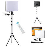 Світлодіодна прямокутна лампа для фото відео 36х25 см PL-36 з пультом та штативом 2м для блогерів візажистів, фото 10
