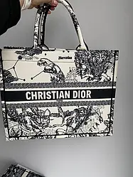 Жіноча сумка шопер Крістіан Діор бежева Christian Dior Beige