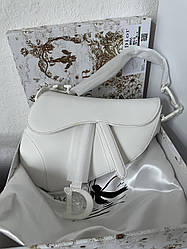 Жіноча сумка Крістіан Діор біла Christian Dior White saddle
