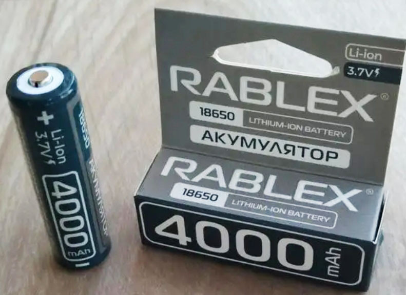 Літій-іонний акумулятор із захистом Rablex 4000 mAh 18650 (Li-ion) 3,7 V Original, фото 1