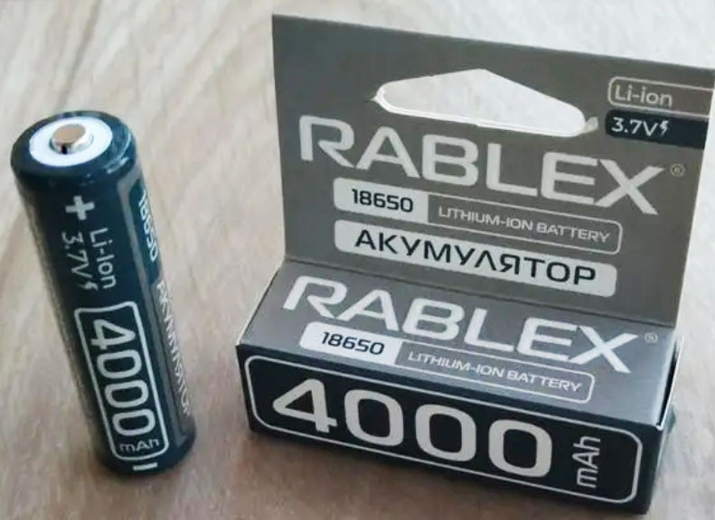 Літій-іонний акумулятор із захистом Rablex 4000 mAh 18650 (Li-ion) 3,7 V Original