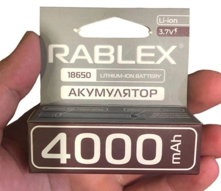 Літій-іонний акумулятор Rablex 4000 mAh 18650 (Li-ion) 3,7 V Original, фото 1