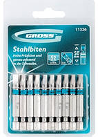 Набір біт SL6,0х50, сталь S2, 10шт GROSS (11326)