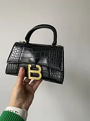 Жіноча сумка Баленсіага чорна Balenciaga Black кроко