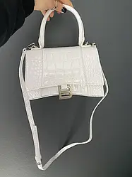 Жіноча сумка Баленсіага біла Balenciaga White кроко