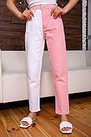 Летние женские джинсы МОМ бело-розового цвета 164R426 Ager 40 EV, код: 8142719