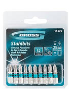 Набір біт РН1х25, сталь S2, 10шт GROSS (11329)