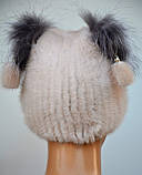Норкова шапка жіноча хутряна на плетеній основі "Кися", фото 2