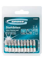 Набір біт РН3х25, сталь S2, 10шт GROSS (113310