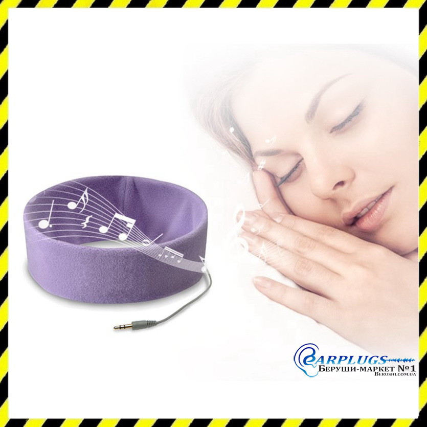 Пов'язка на голову (для сну) з вбудованим динаміком Silenta Music, бузковий колір., фото 1