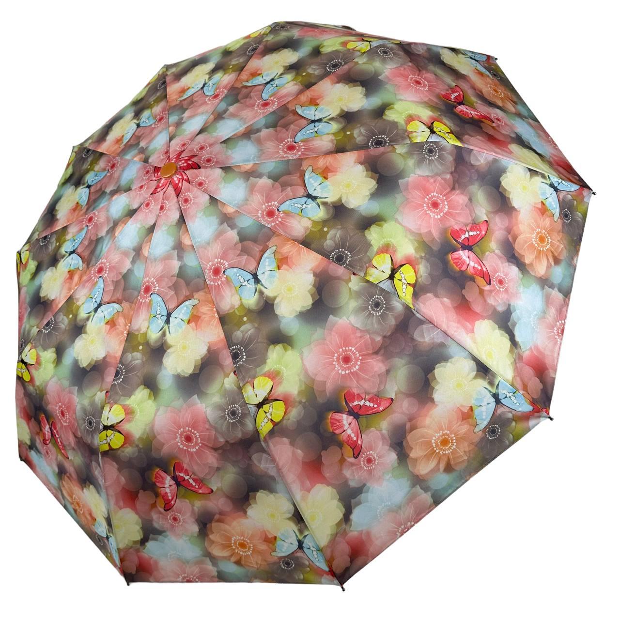 Жіноча парасолька напівавтомат на 10 спиць La-la land, від SL, персикова, 0499-4