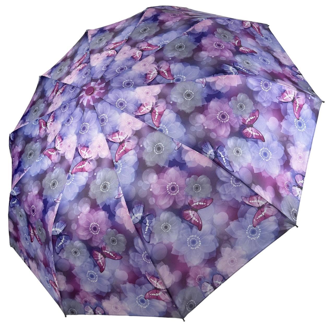 Жіноча парасолька напівавтомат на 10 спиць La-la land, від SL, бузкова, 0499-6