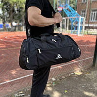 Дорожня спортивна чорна сумка з плечовим ременем. Сумка для поїздок
