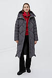 Довгий жіночий пуховик Finn Flare FWB11066-202 темно-сірий S, фото 3