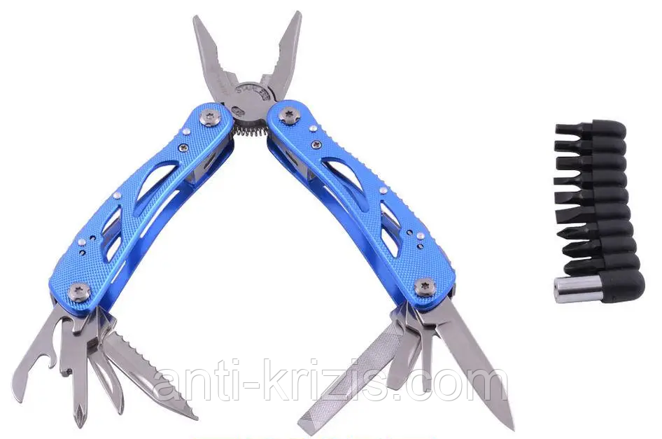 Мультиінструмент (мультитул) Traveler MT629 синій + чохол!