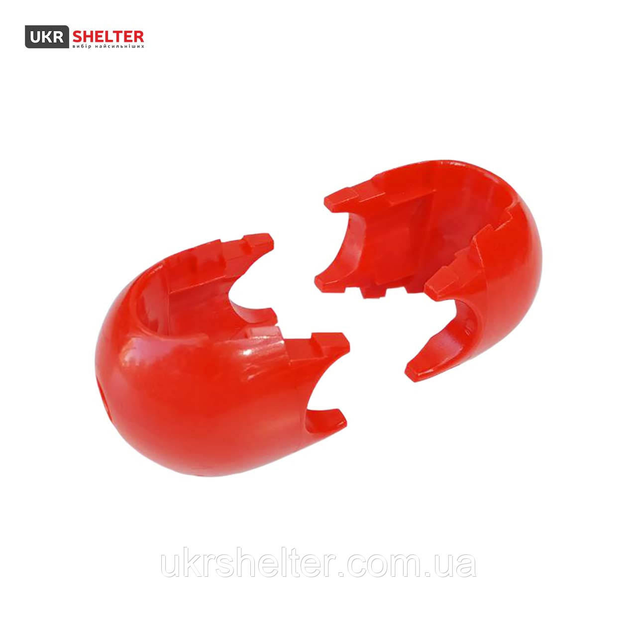 Крос-коннектор пластиковий для каната 16 мм червоний, розбірний, фото 1